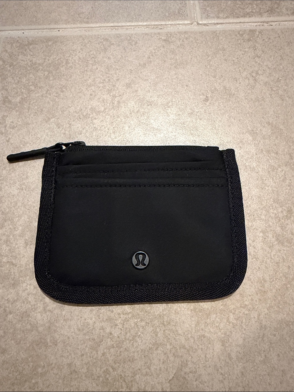 lululemon athletica Black Slim Zip Card Pouch